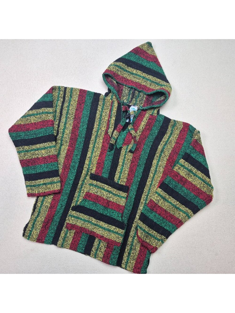 Baja Hoodie Men's Surf Skate Drug Rug Coastal Camping Rasta Pullover Jacket Sz M